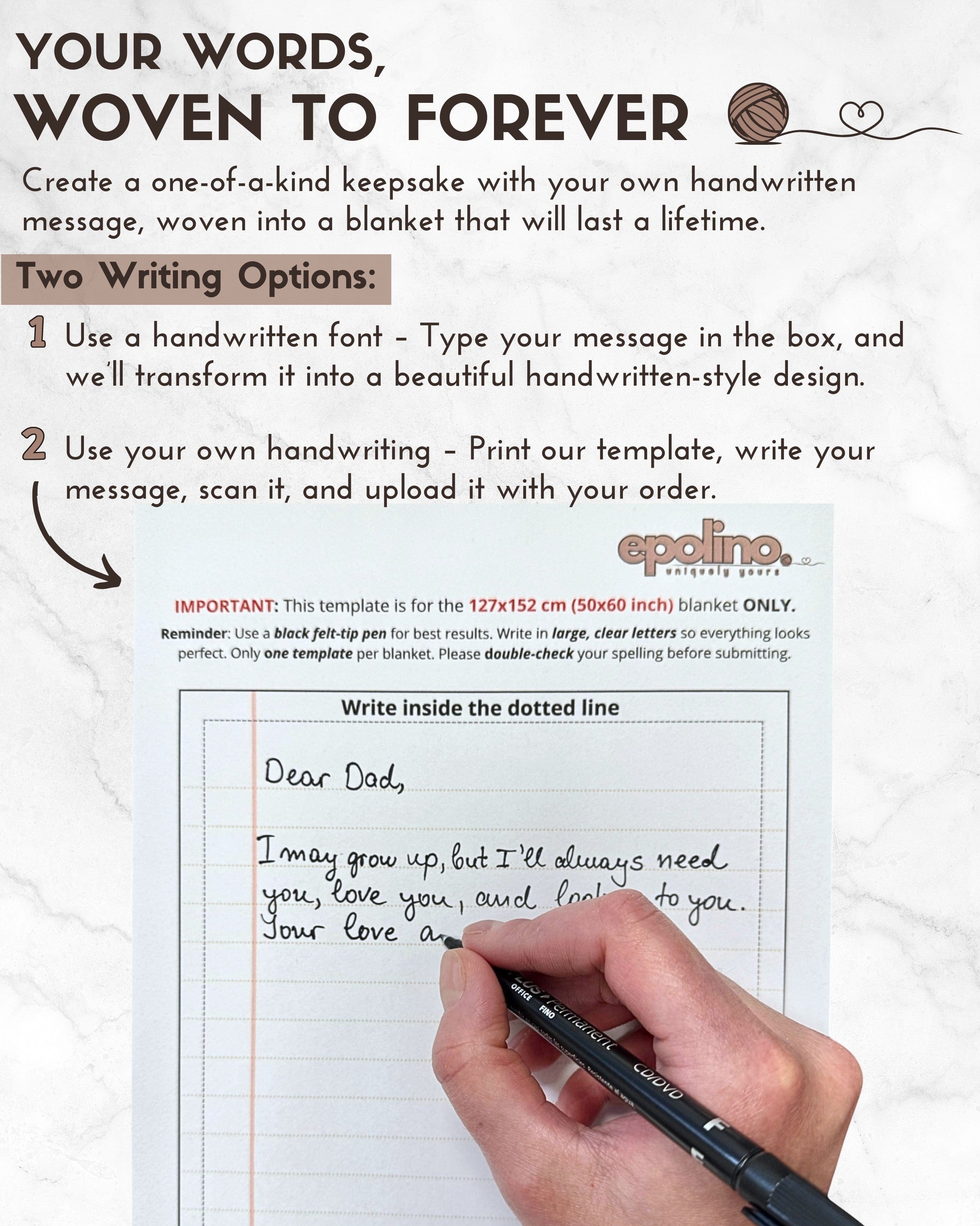 Handwriting Memory Woven Blanket