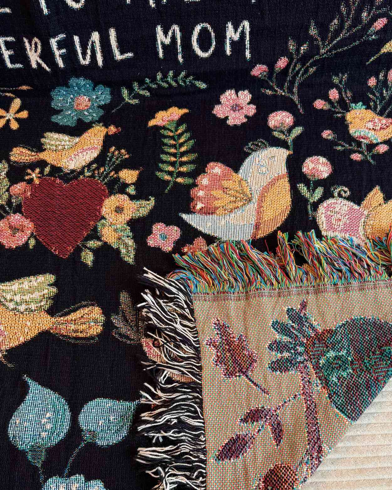 Personalized "Floral Wings" Woven Blanket