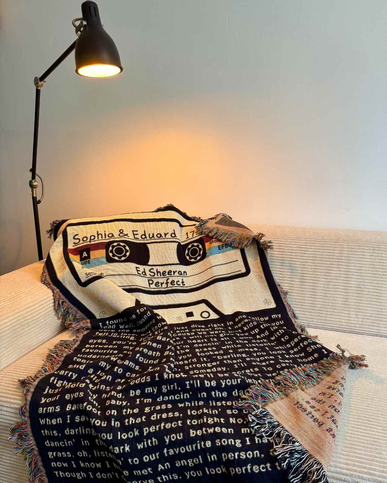 Personalized "Cassette Love Song" Woven Blanket