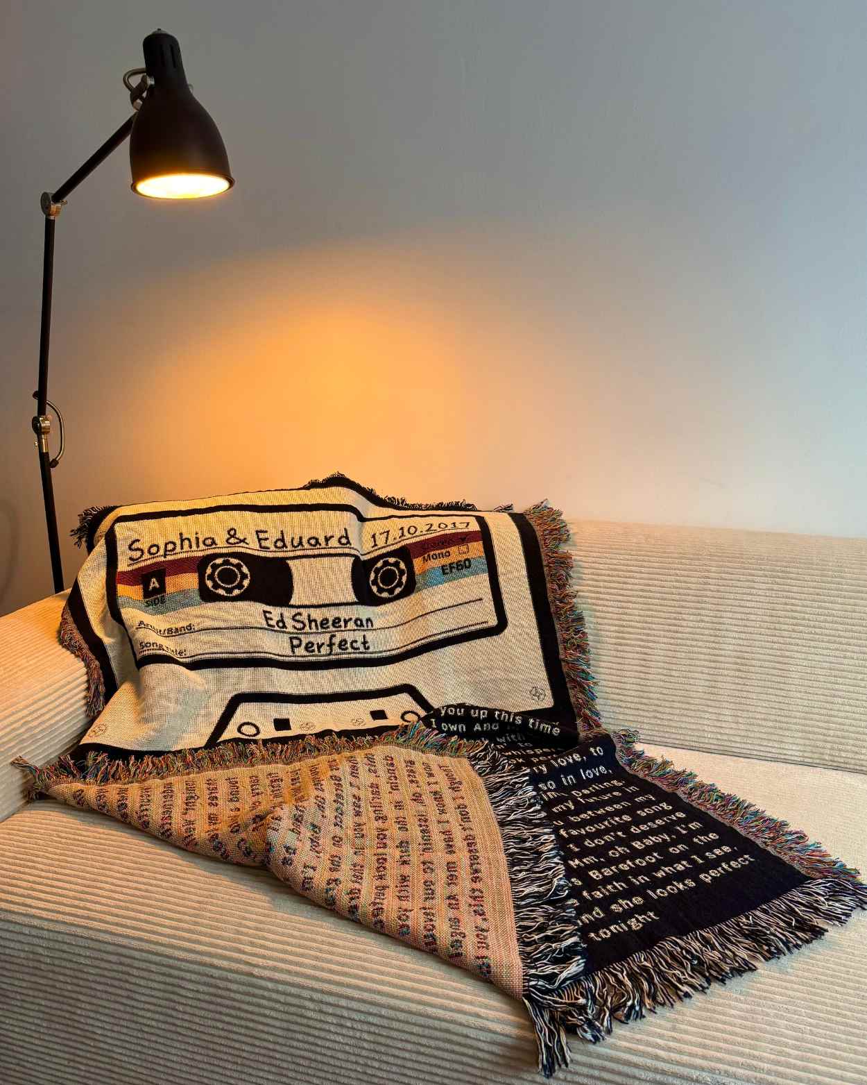 Personalized "Cassette Love Song" Woven Blanket