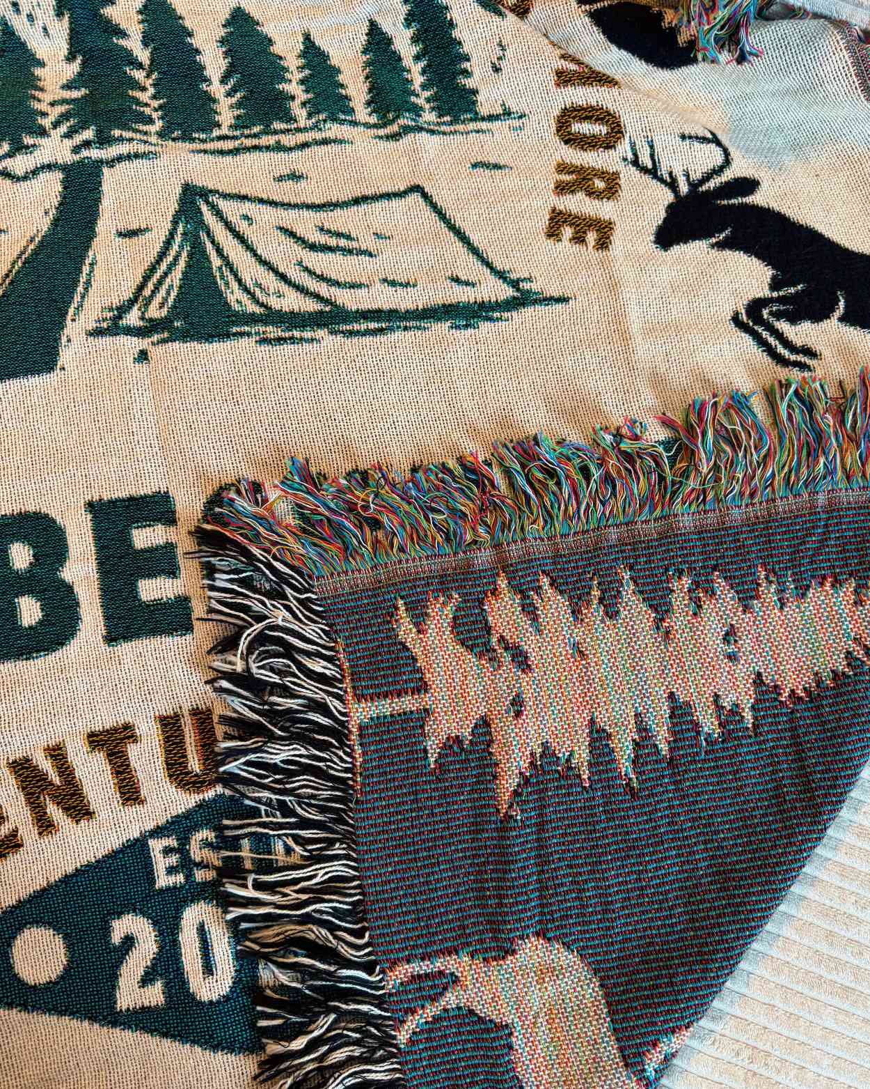 Personalized "Camping Adventure" Woven Blanket