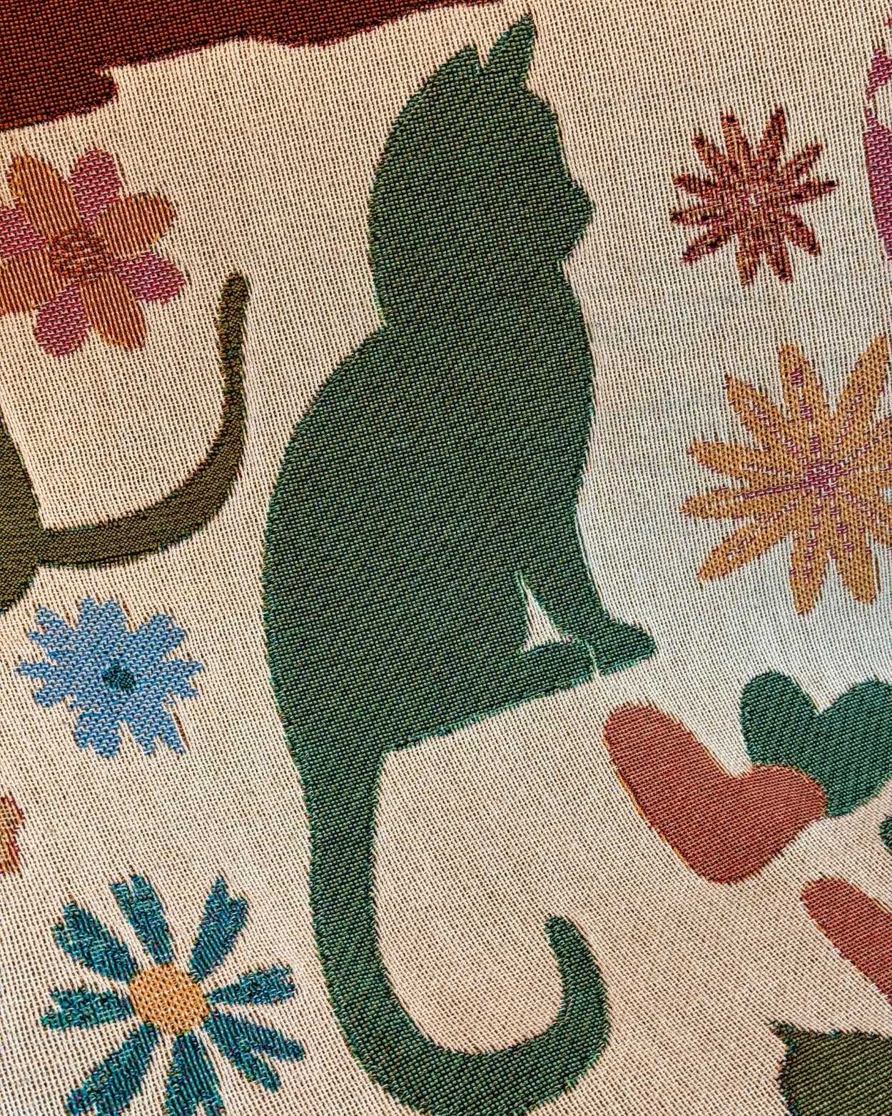 Personalized "Meow Garden" Woven Blanket