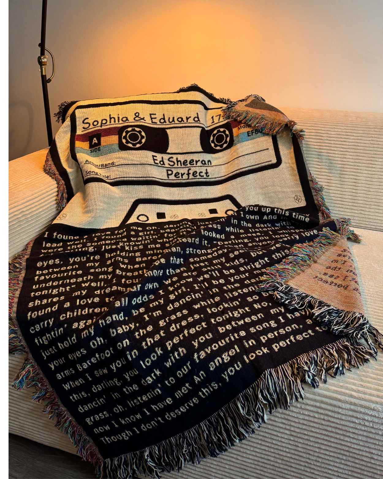 Personalized "Cassette Love Song" Woven Blanket