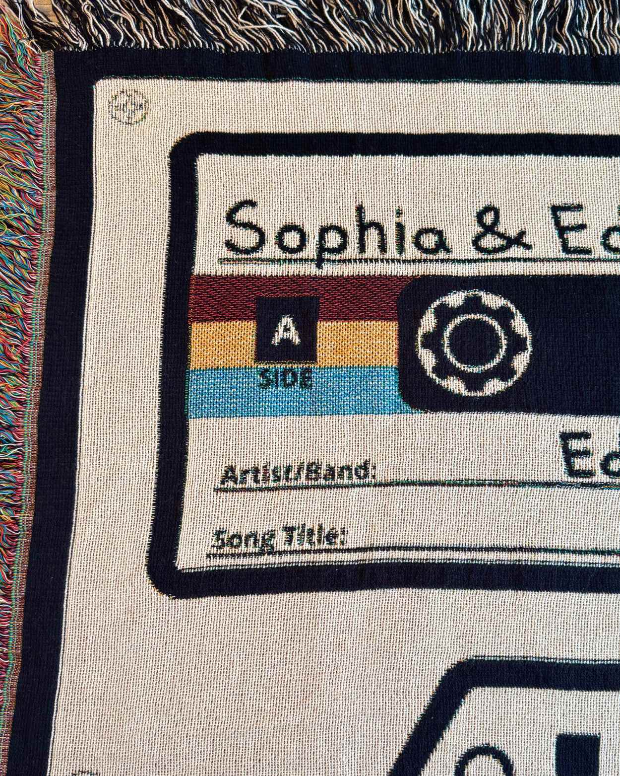 Personalized "Cassette Love Song" Woven Blanket