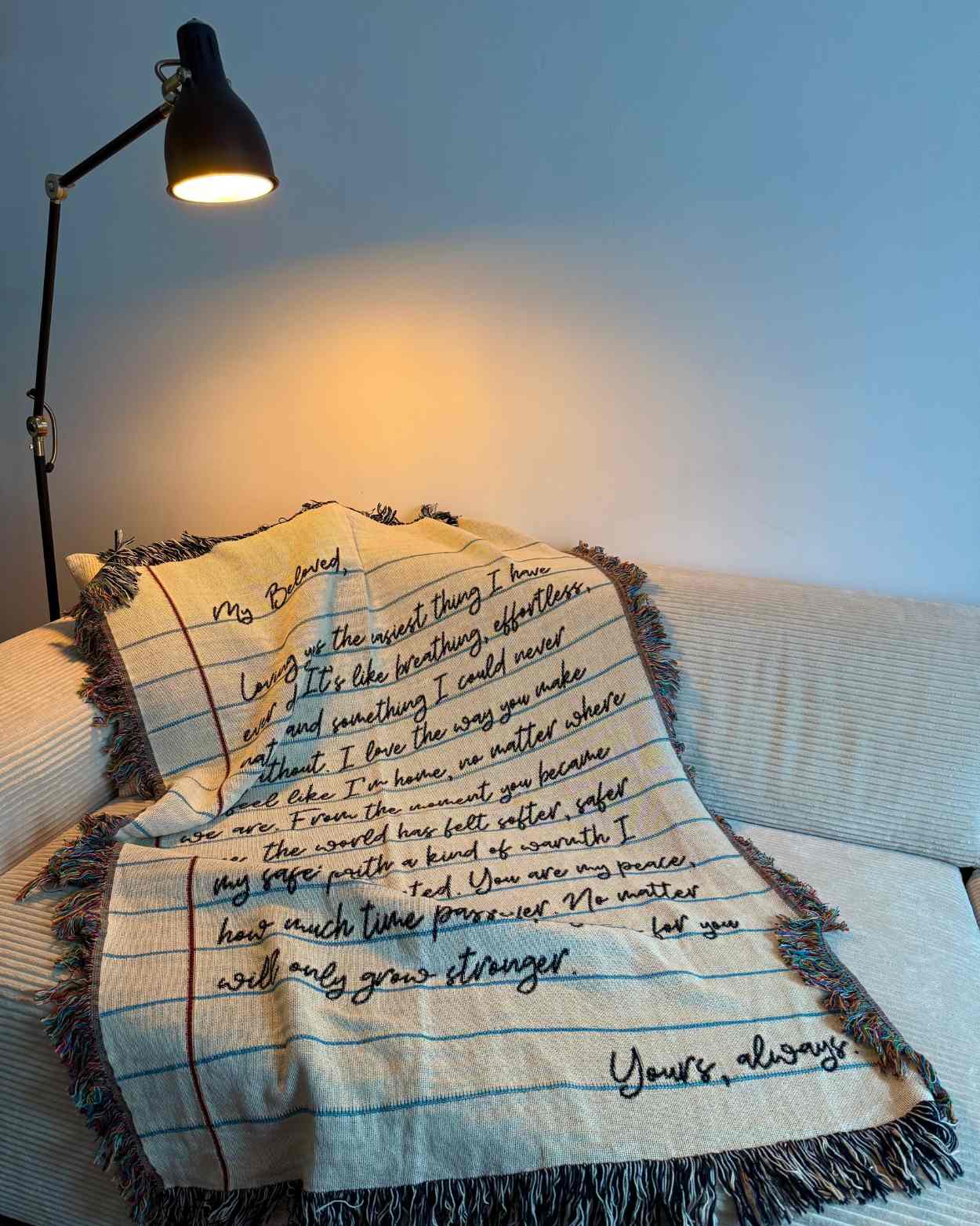 Personalized "Handwriting Memory" Woven Blanket