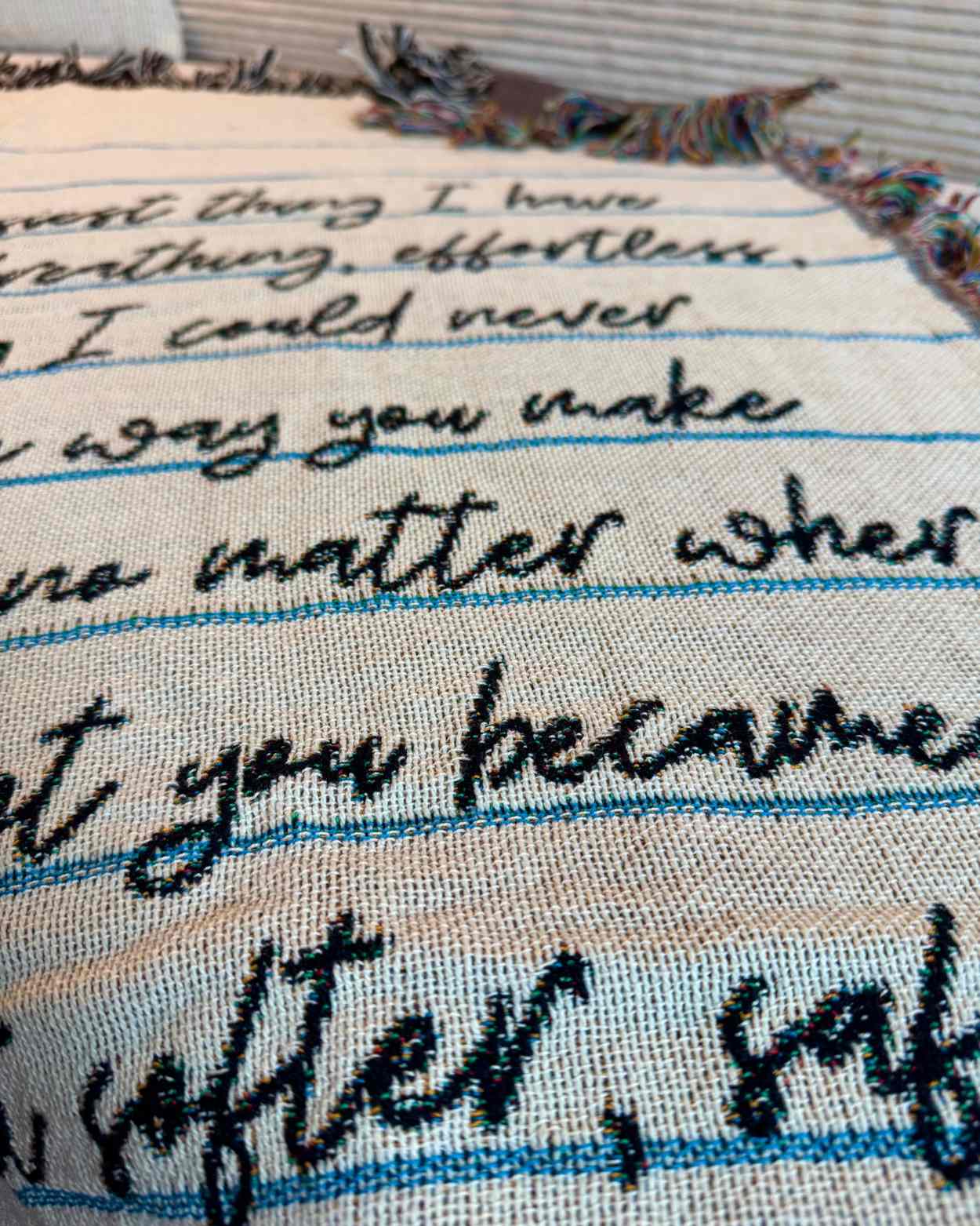 Personalized "Handwriting Memory" Woven Blanket