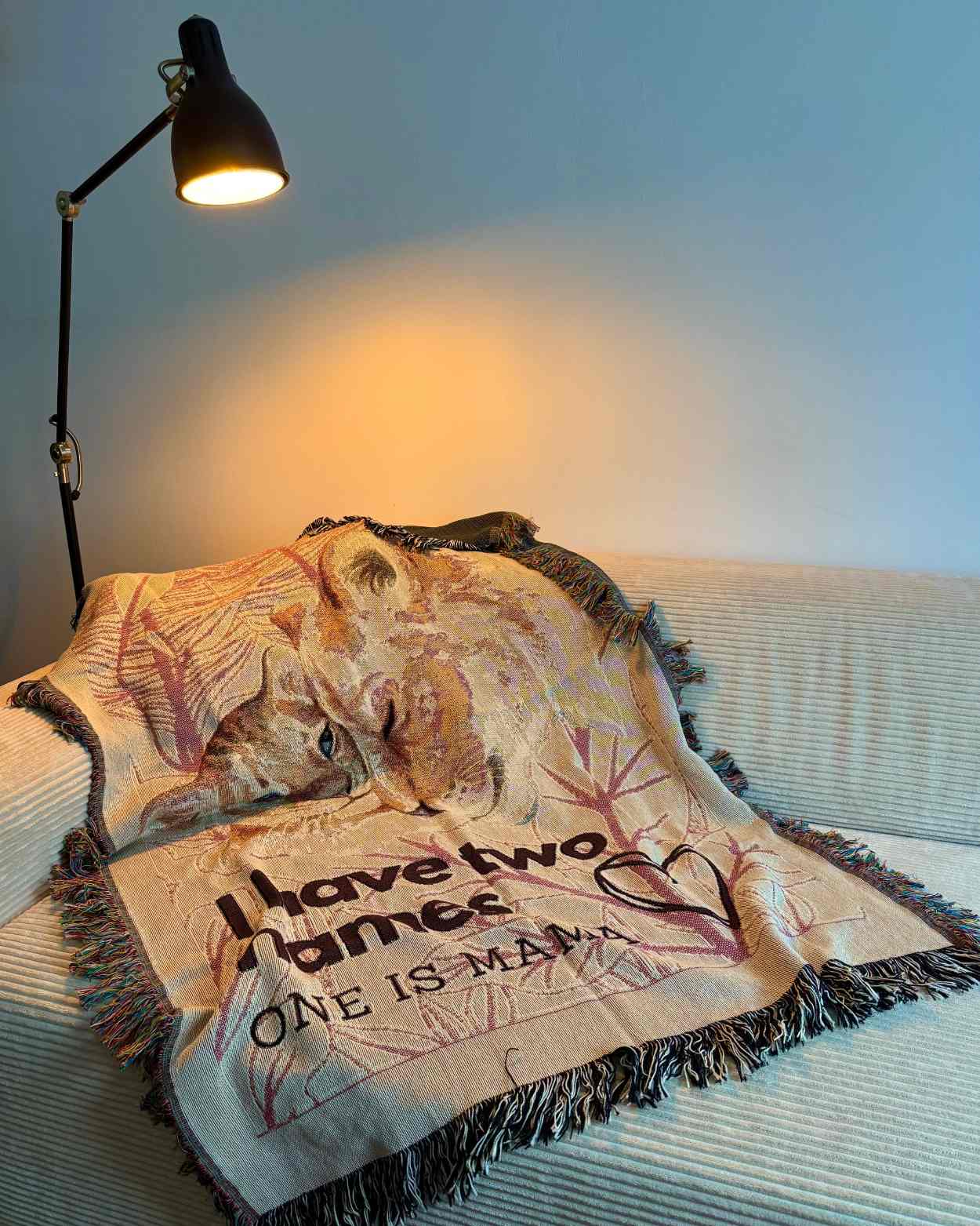 Personalized "Mama Lion" Woven Blanket