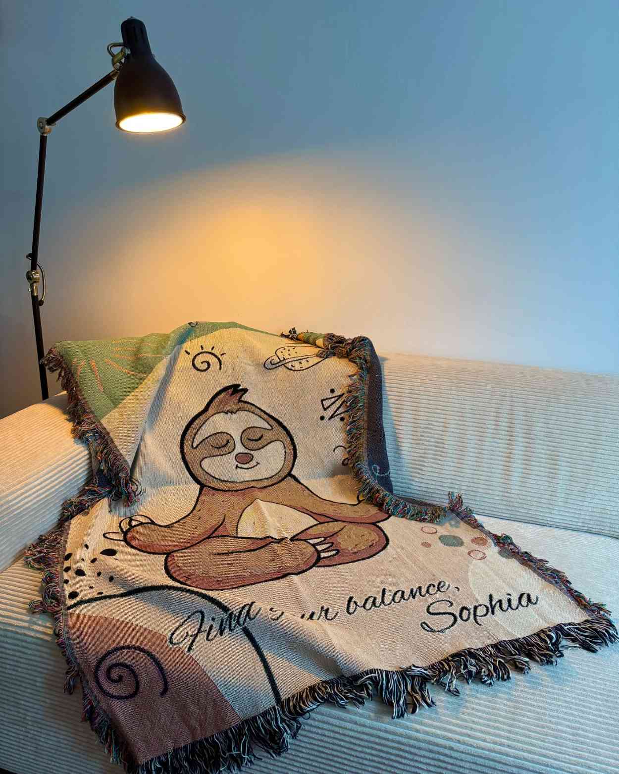 Personalized "Chill & Meditate" Woven Blanket