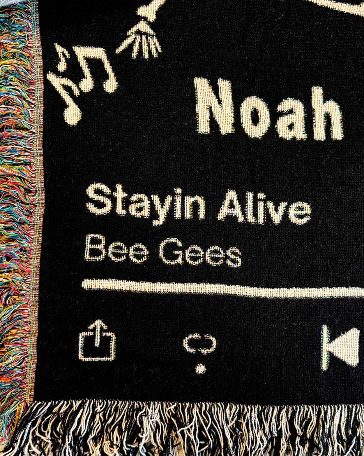 Personalized "Party Never Ends" Woven Blanket