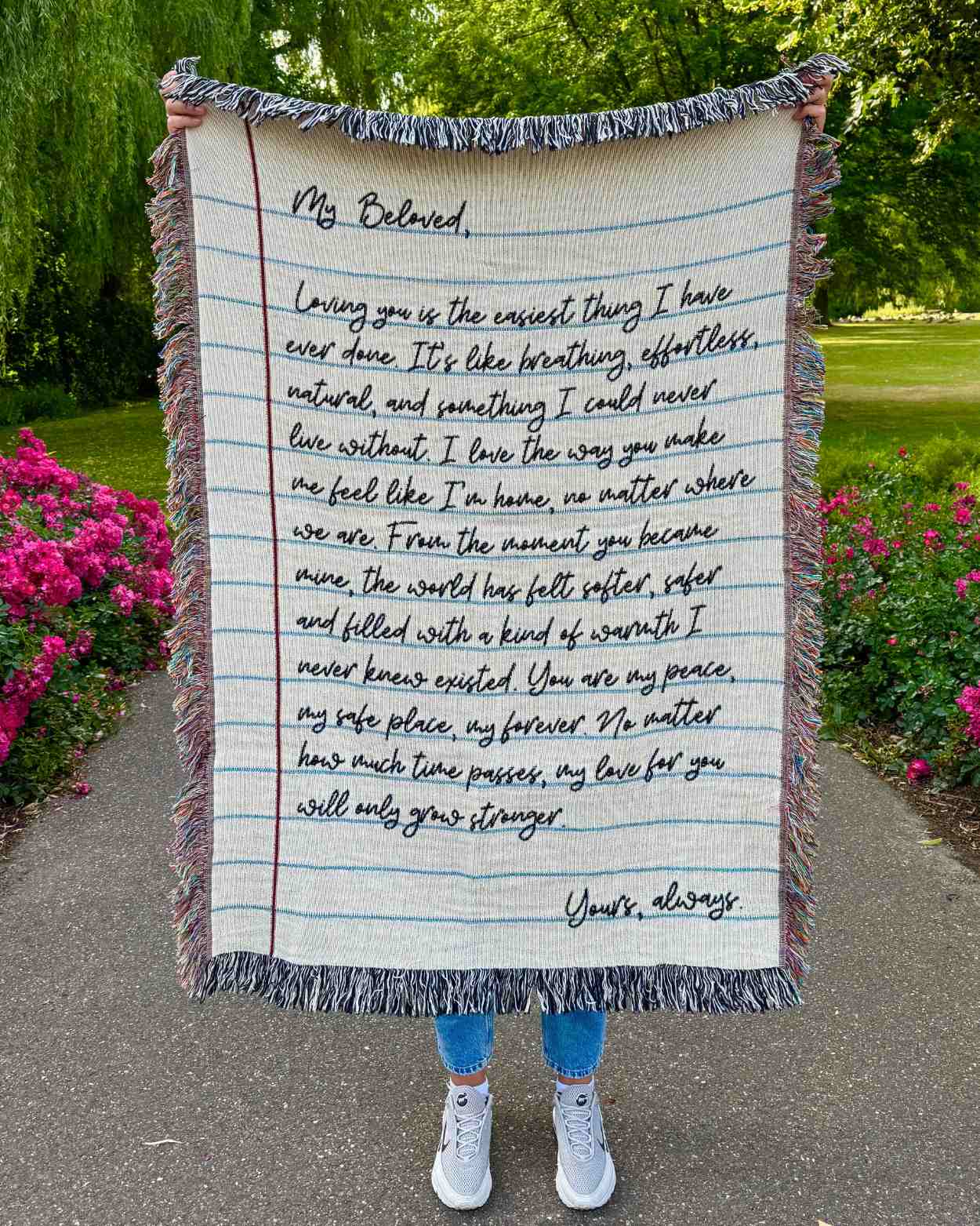 Personalized "Handwriting Memory" Woven Blanket