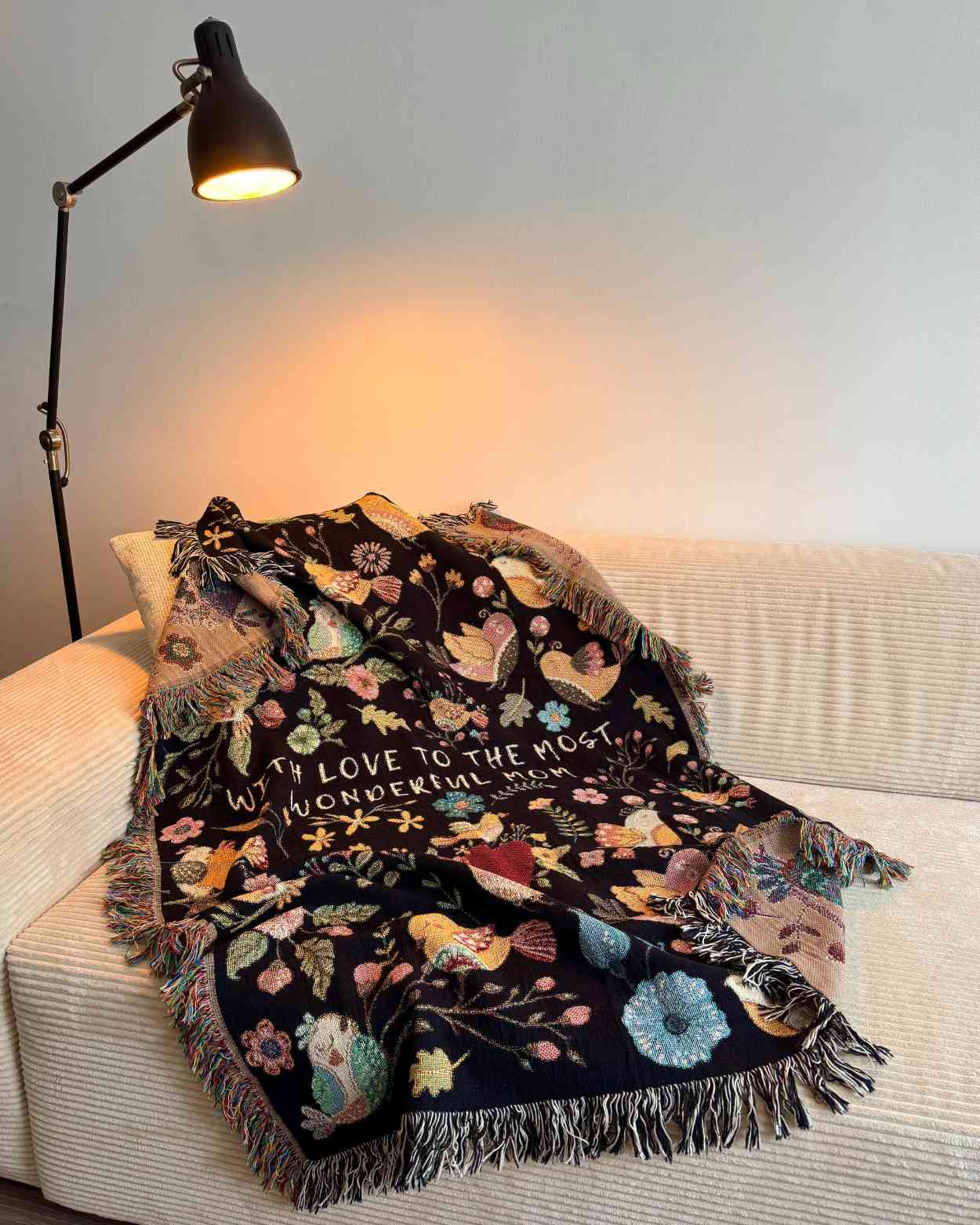 Personalized "Floral Wings" Woven Blanket