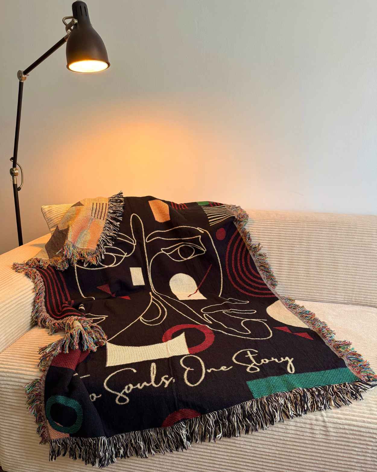 Personalized "Abstract Lovers" Woven Blanket