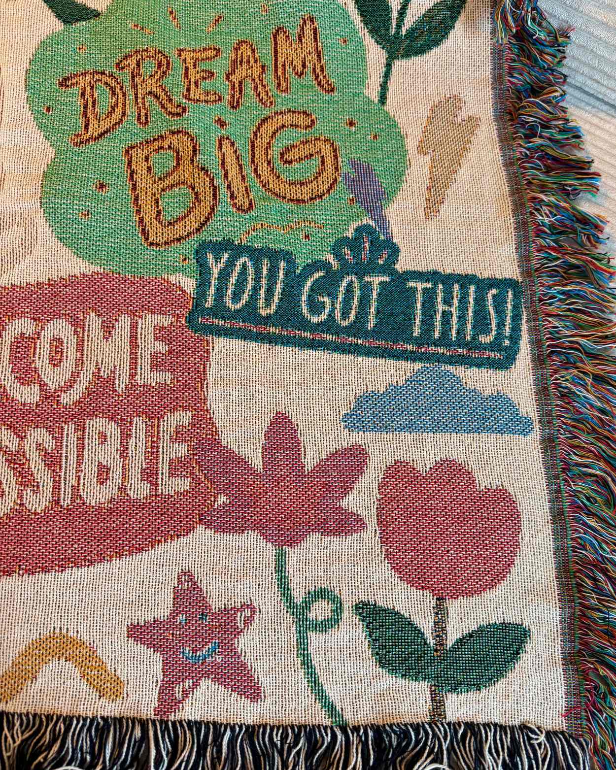 "Colorful Motivation" Woven Blanket