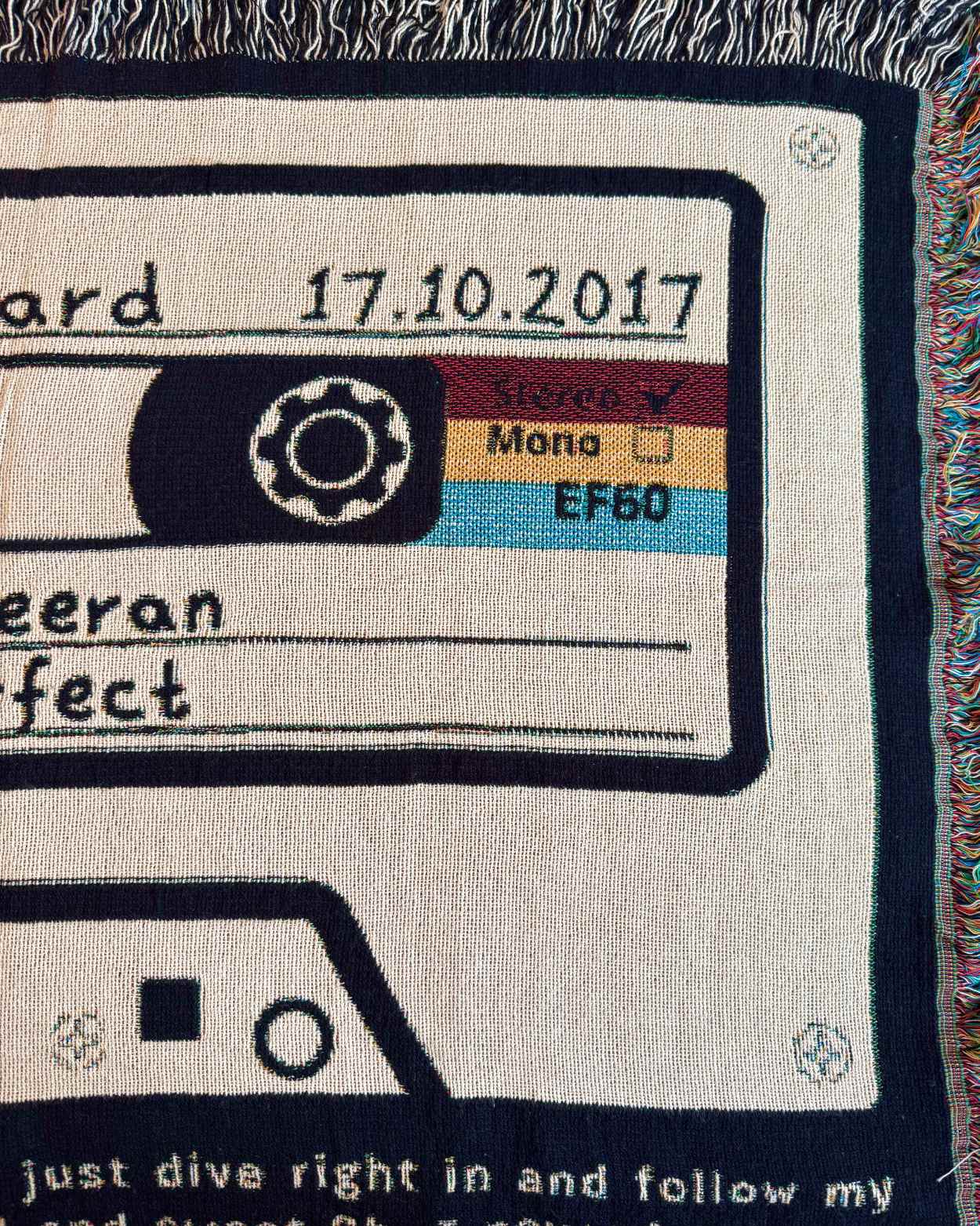 Personalized "Cassette Love Song" Woven Blanket