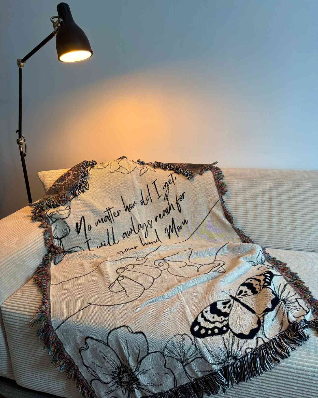 Personalized "A Mother's Hand" Woven Blanket