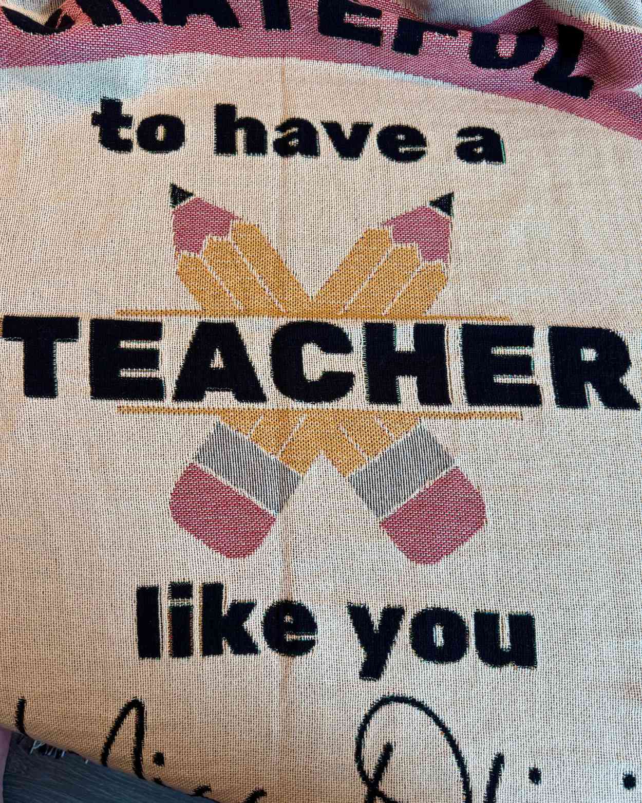 Personalized "Thank You Teacher" Woven Blanket