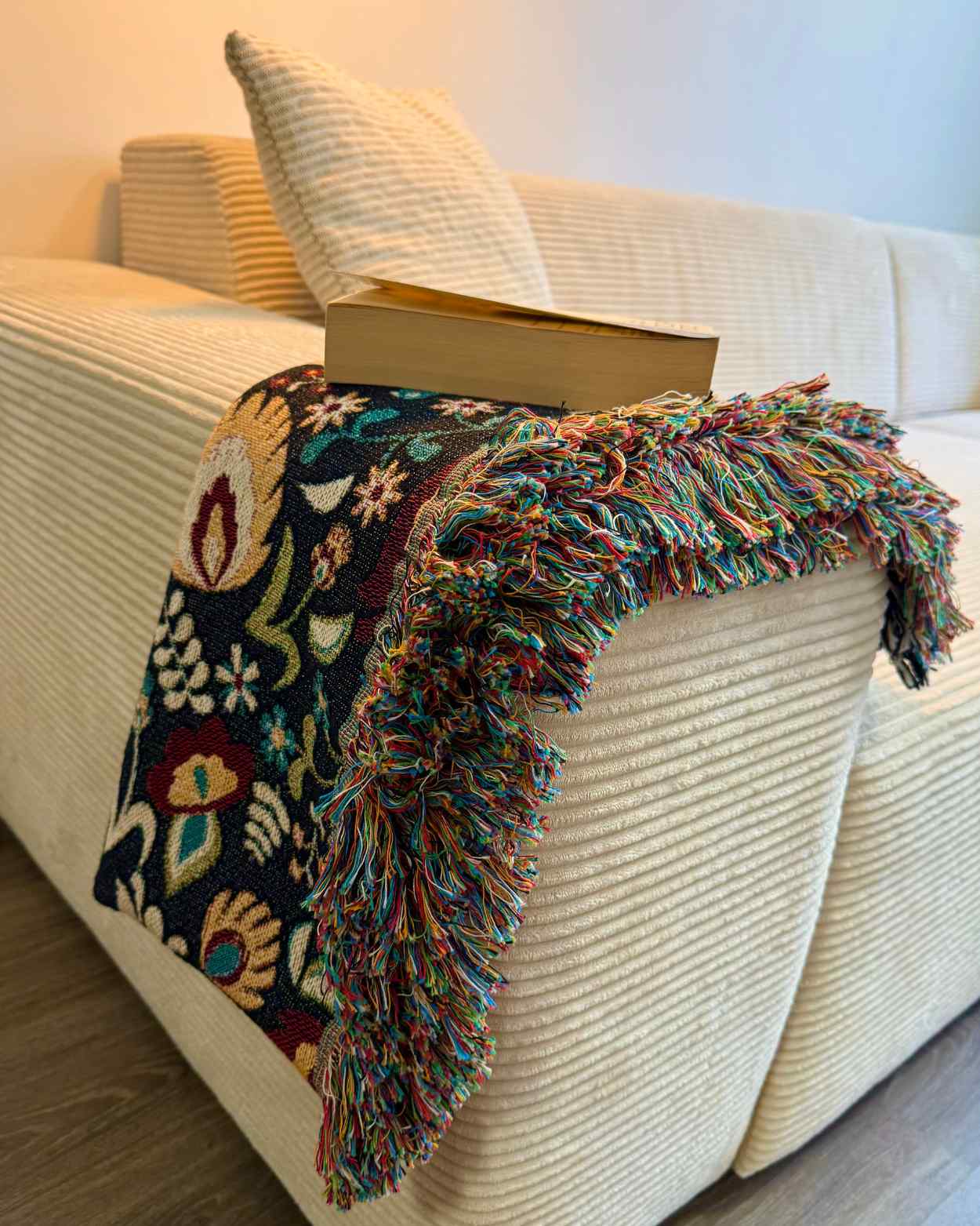 "Midnight Folk Garden" Woven Blanket