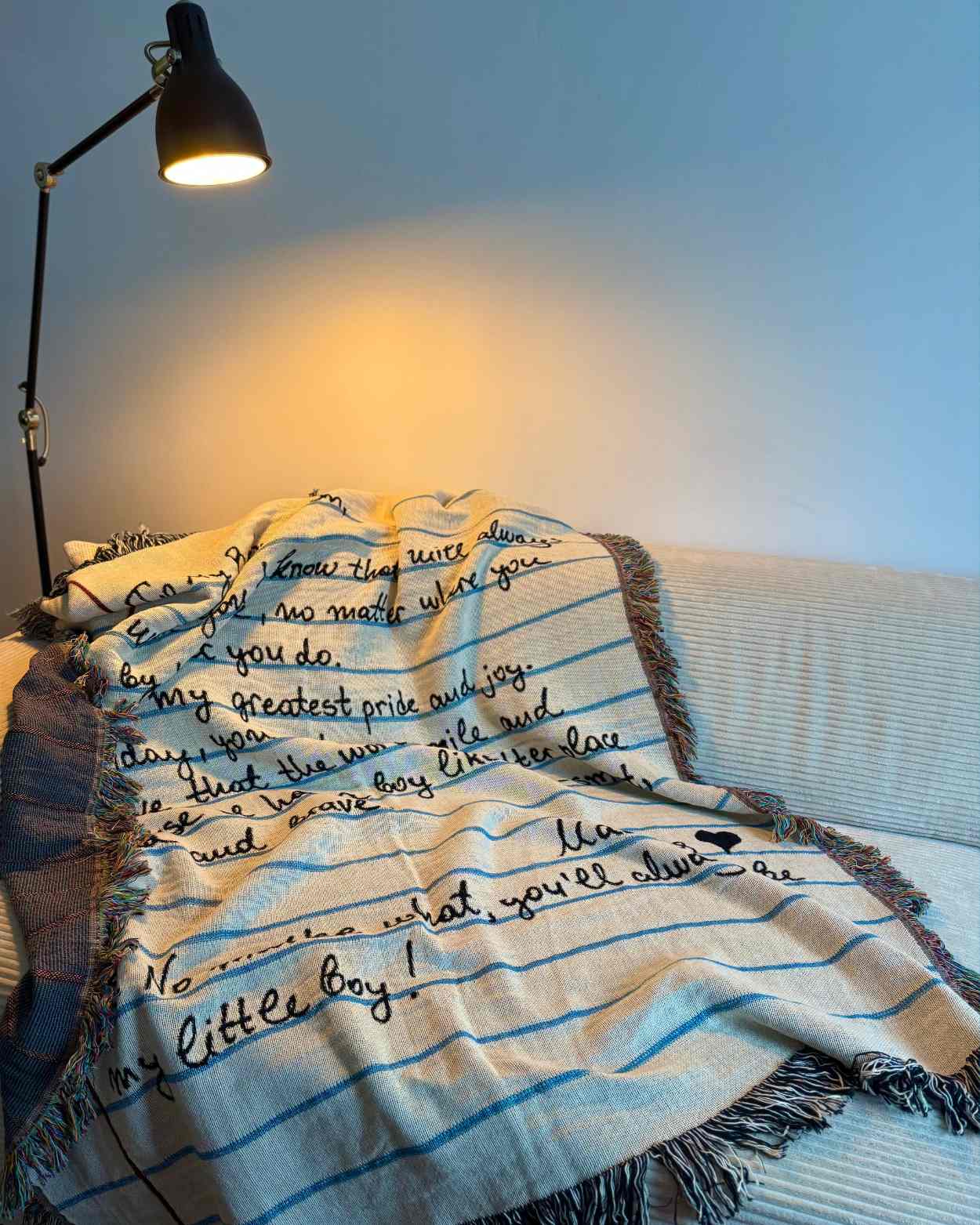 Personalized "Handwriting Memory" Woven Blanket