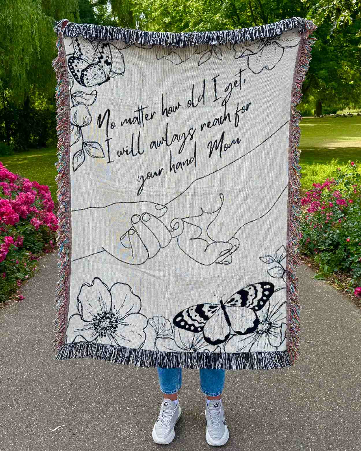Personalized "A Mother's Hand" Woven Blanket