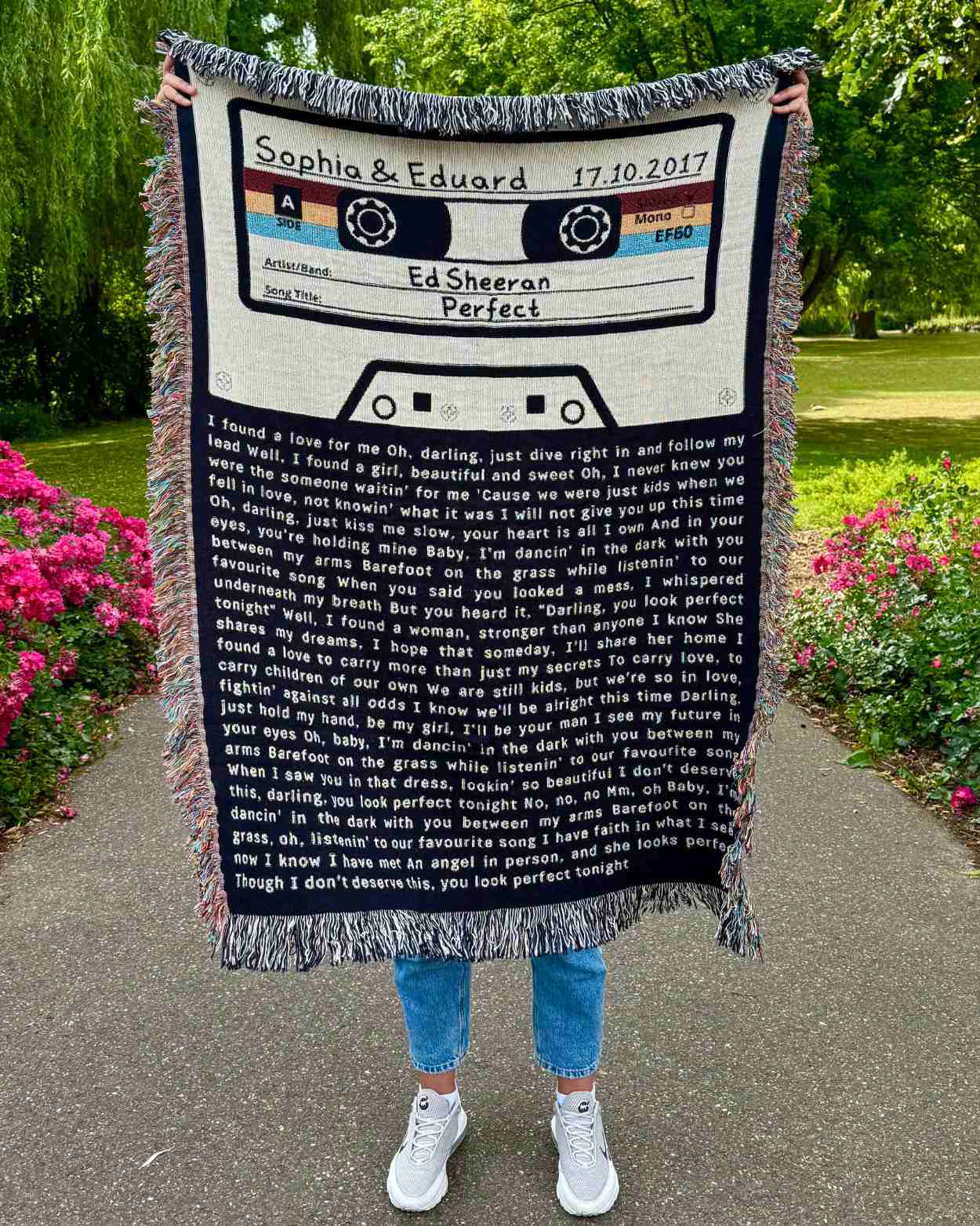 Personalized "Cassette Love Song" Woven Blanket