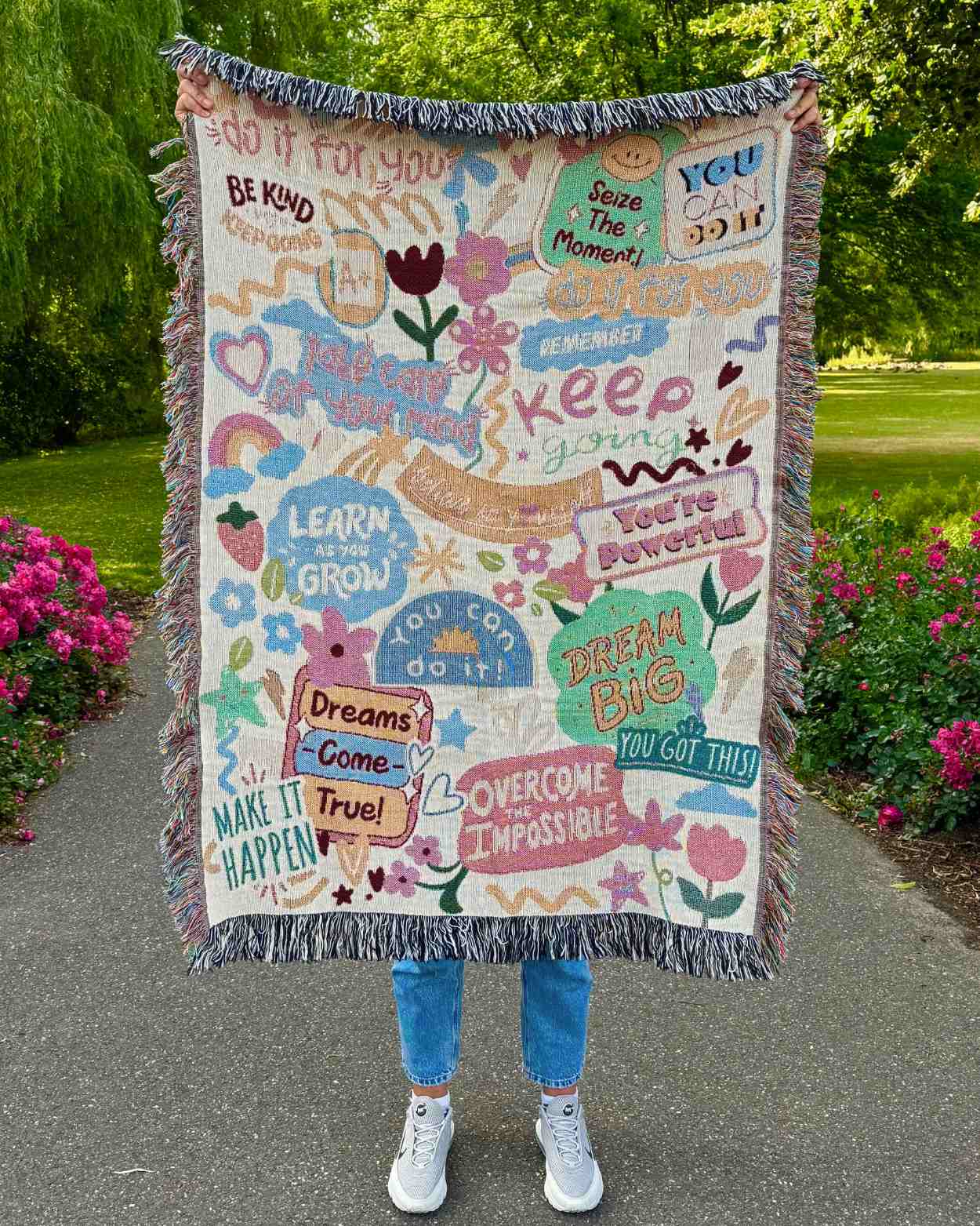 "Colorful Motivation" Woven Blanket