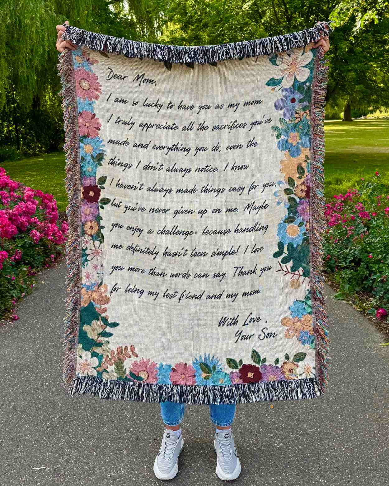 Personalized "Garden Of Words" Woven Blanket