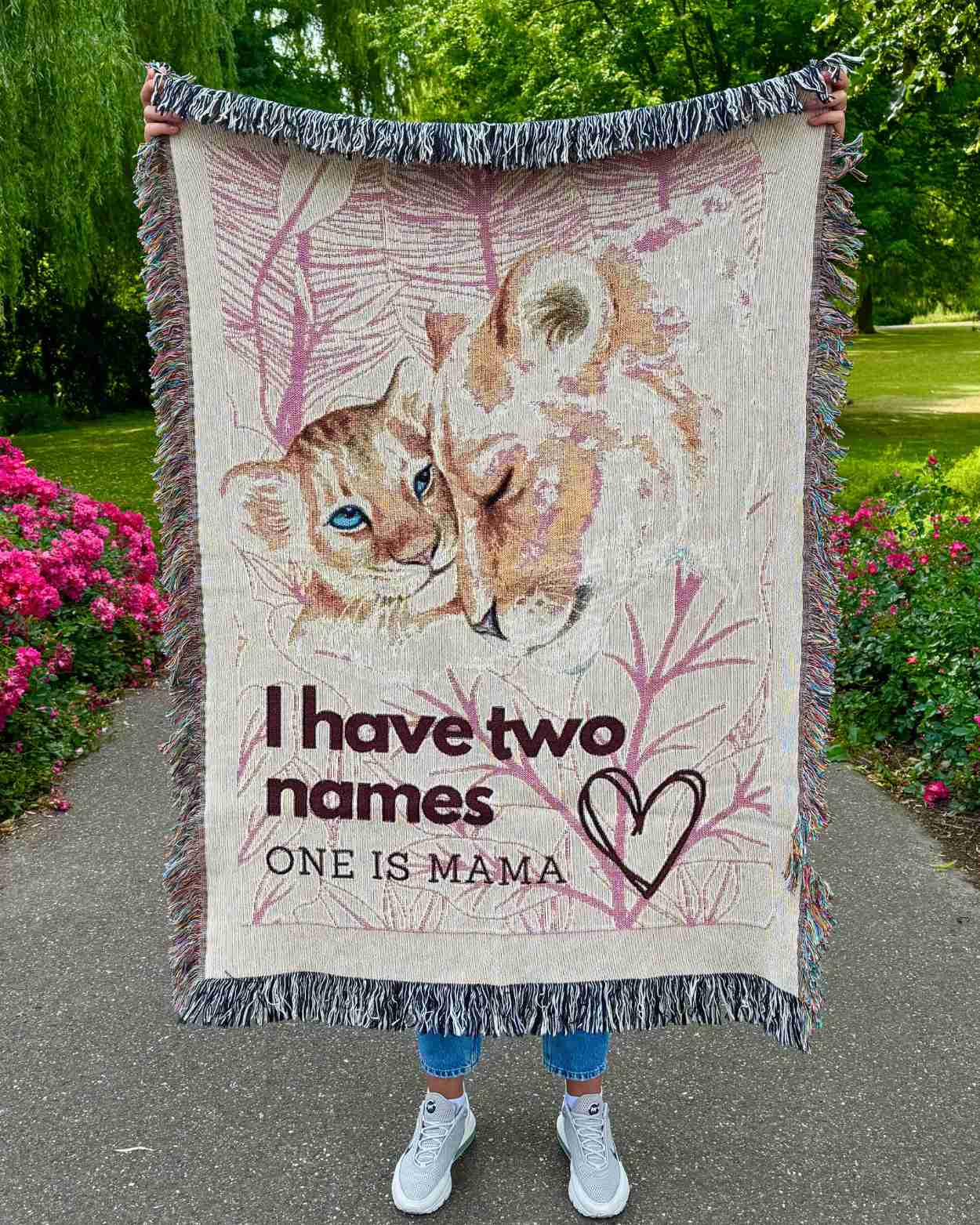 Personalized "Mama Lion" Woven Blanket