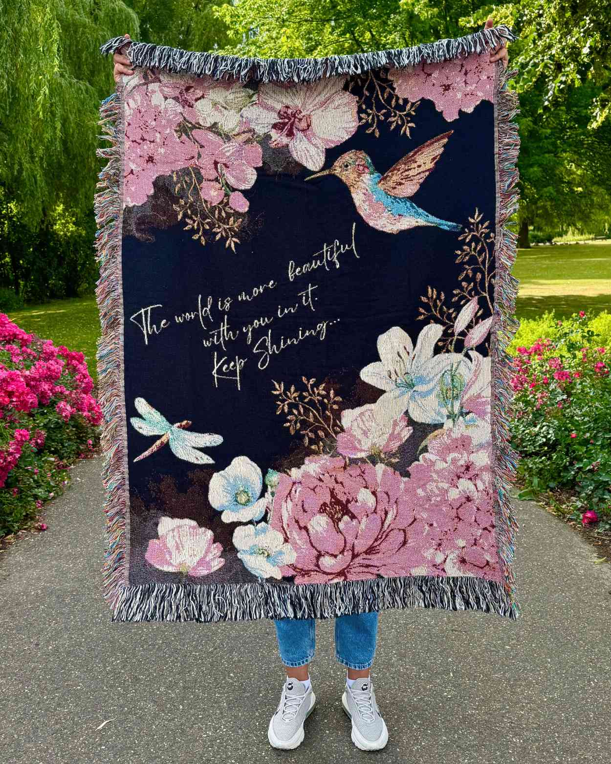 Personalized "Floral Spirit" Woven Blanket