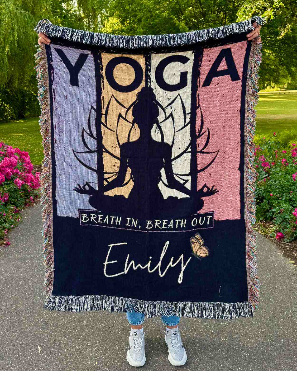 Personalized "Yoga Flow" Woven Blanket